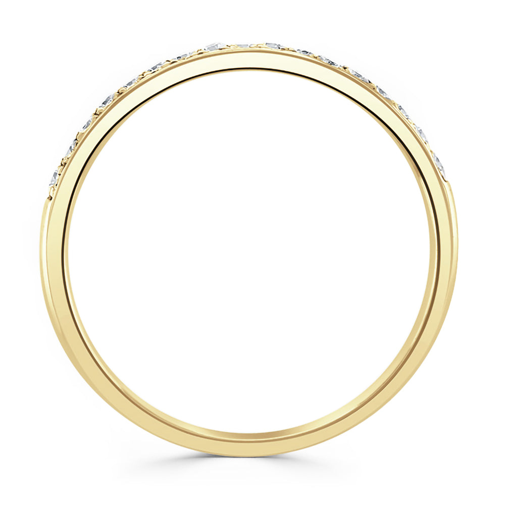 18ct Yellow Gold 0.10ct Round Brilliant Cut Diamond Grain Set Half Eternity Ring