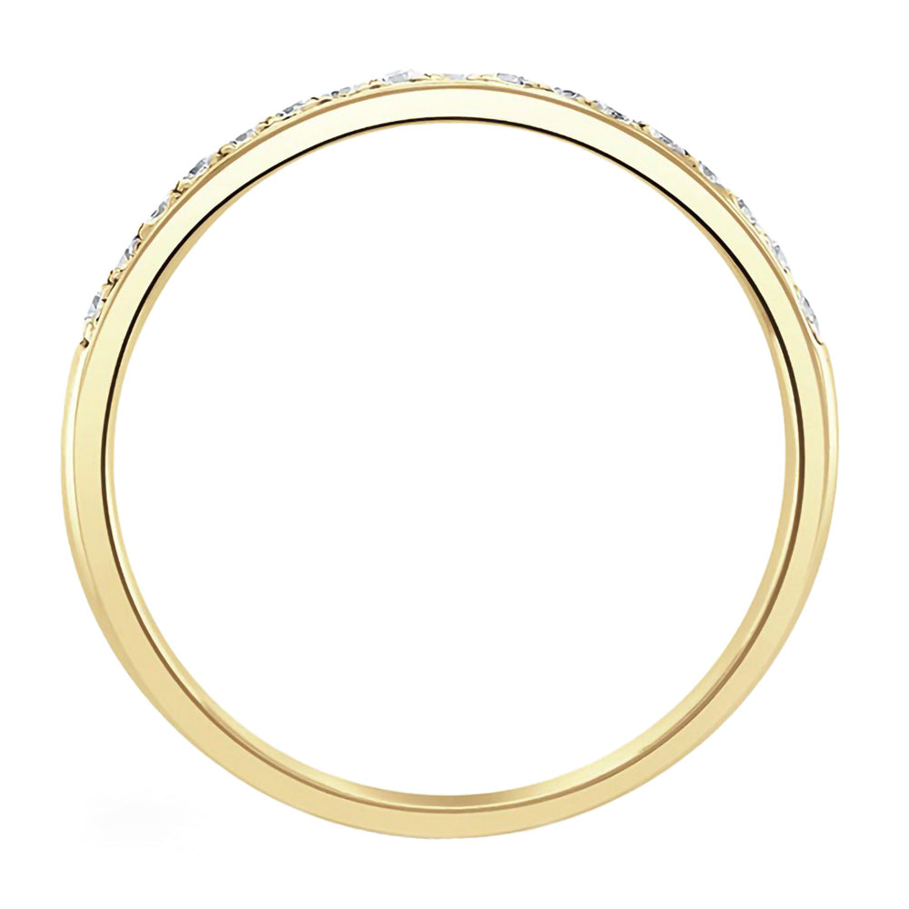 18ct Yellow Gold 0.10ct Round Brilliant Cut Diamond Grain Set Half Eternity Ring