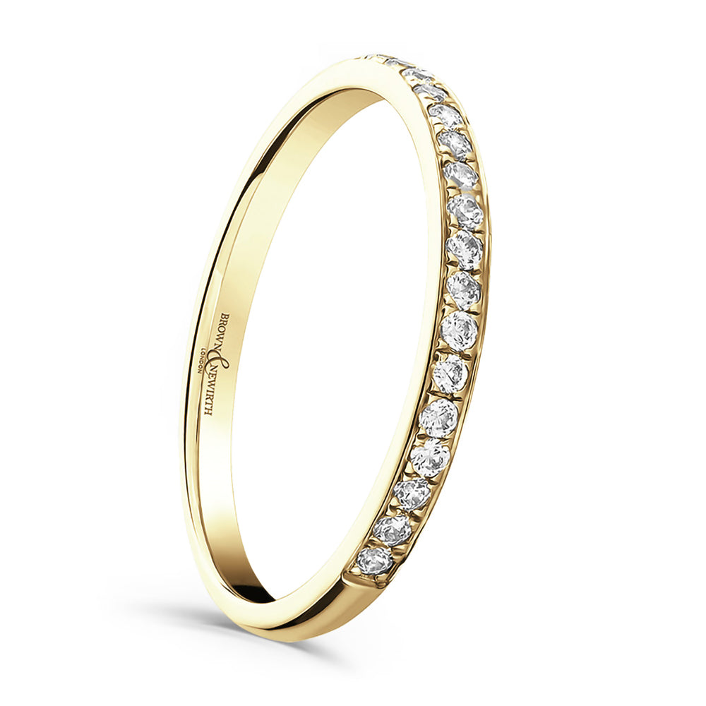 18ct Yellow Gold 0.10ct Round Brilliant Cut Diamond Grain Set Half Eternity Ring