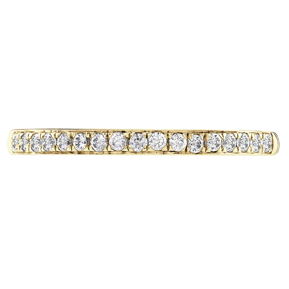 18ct Yellow Gold 0.10ct Round Brilliant Cut Diamond Grain Set Half Eternity Ring