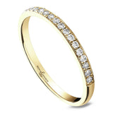 18ct Yellow Gold 0.10ct Round Brilliant Cut Diamond Grain Set Half Eternity Ring