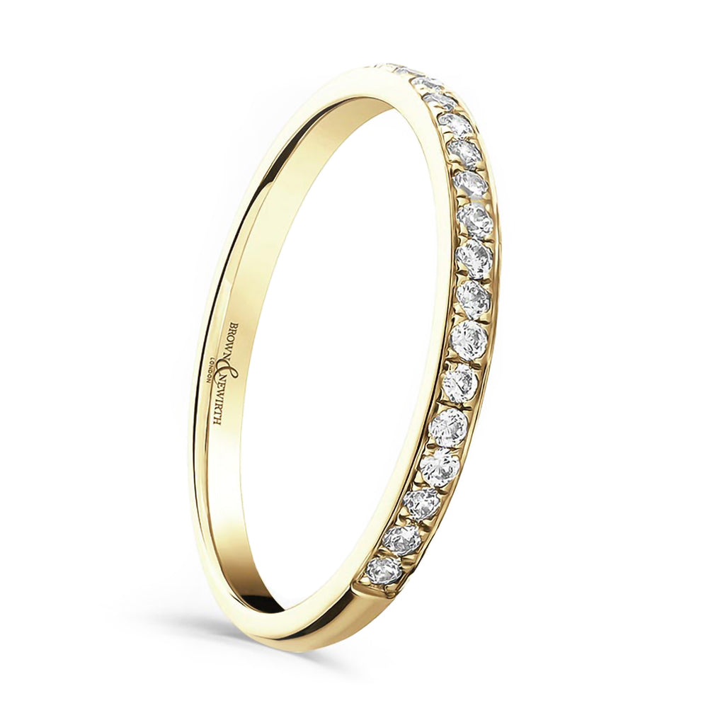 18ct Yellow Gold 0.15ct Round Brilliant Cut Diamond Grain Set Half Eternity Ring