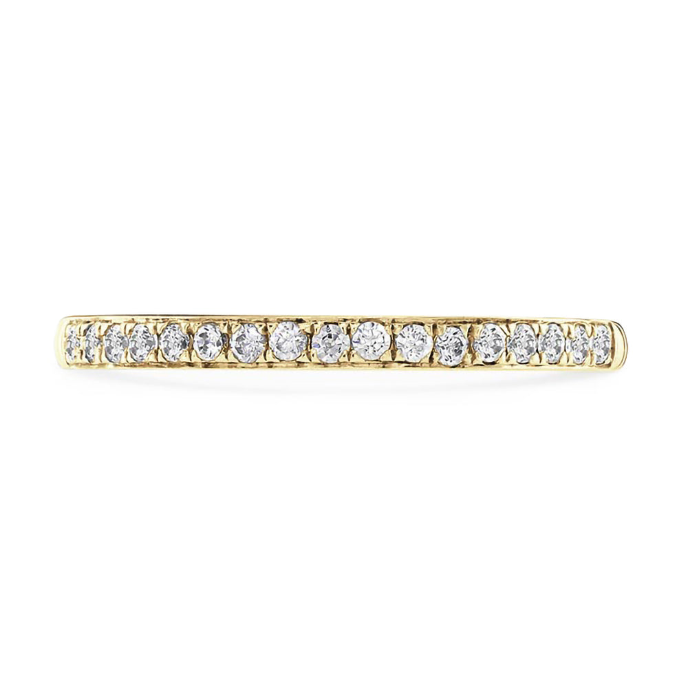 18ct Yellow Gold 0.15ct Round Brilliant Cut Diamond Grain Set Half Eternity Ring