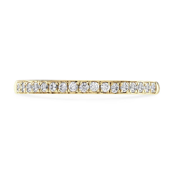 18ct Yellow Gold 0.15ct Round Brilliant Cut Diamond Grain Set Half Eternity Ring