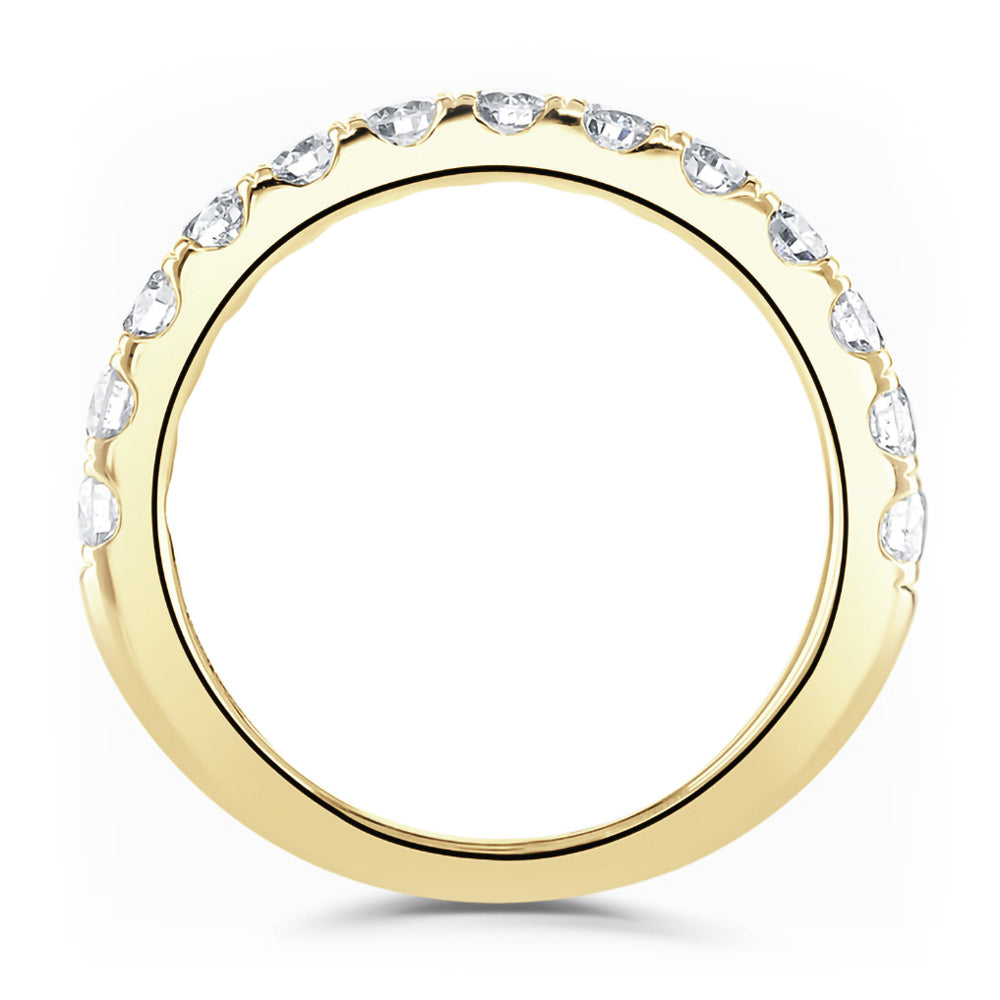 18ct Yellow Gold 0.75ct Round Brilliant Cut Diamond Claw Set Half Eternity Ring