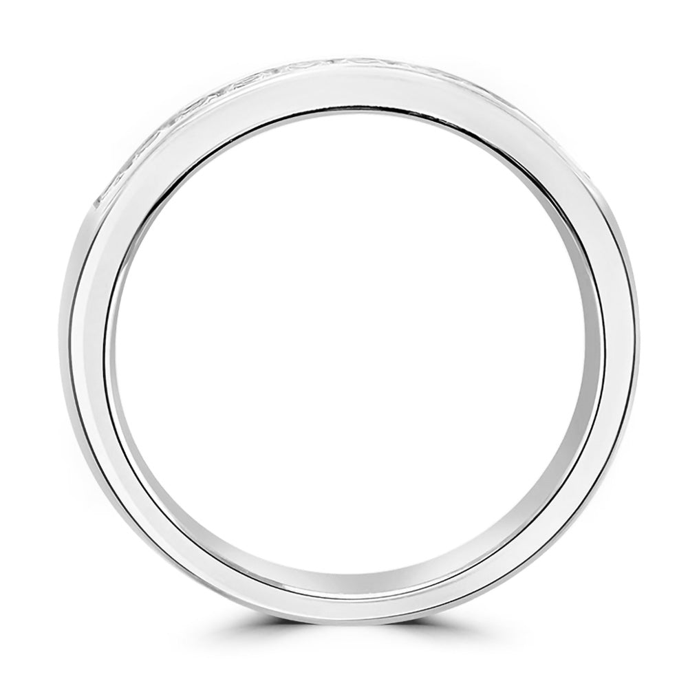 Platinum 0.50ct Princess Cut Diamond Channel Set Half Eternity Ring