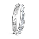 Platinum 1.00ct Princess Cut Diamond Channel Set Full Eternity Ring