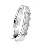 Platinum 0.20ct Baguette Cut Diamond Channel Set Half Eternity Ring
