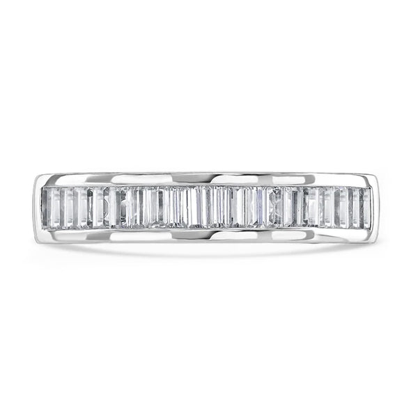Platinum 0.20ct Baguette Cut Diamond Channel Set Half Eternity Ring
