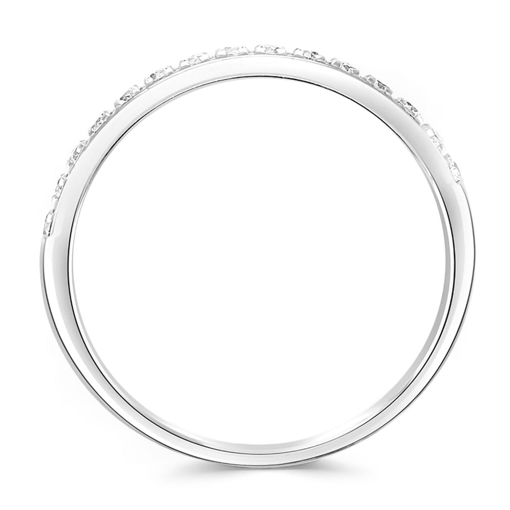 Platinum 0.25ct Round Brilliant Cut Diamond Grain Set Half Eternity Ring