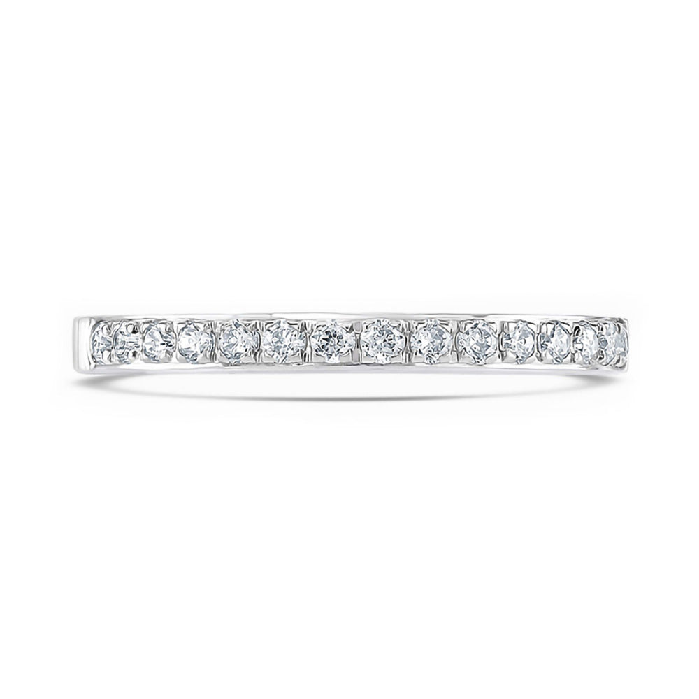 Platinum 0.25ct Round Brilliant Cut Diamond Grain Set Half Eternity Ring