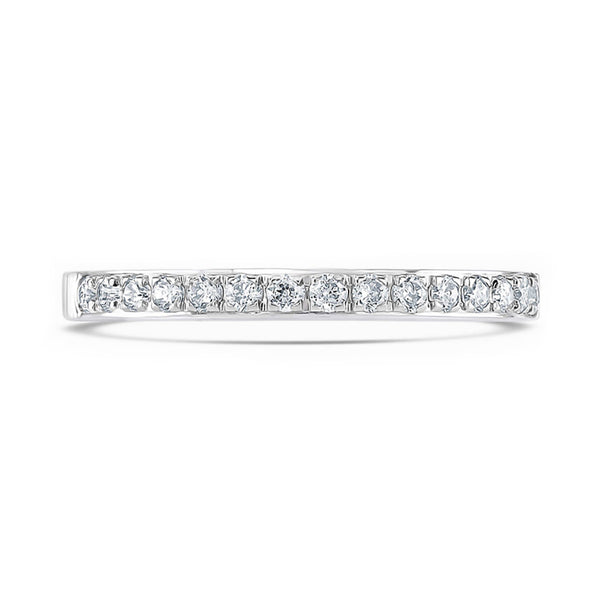 Platinum 0.25ct Round Brilliant Cut Diamond Grain Set Half Eternity Ring