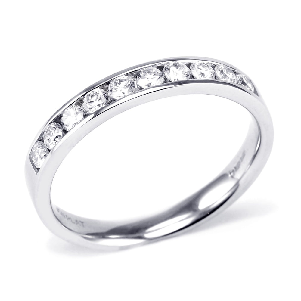 Platinum 0.75ct Diamond Half Eternity Ring