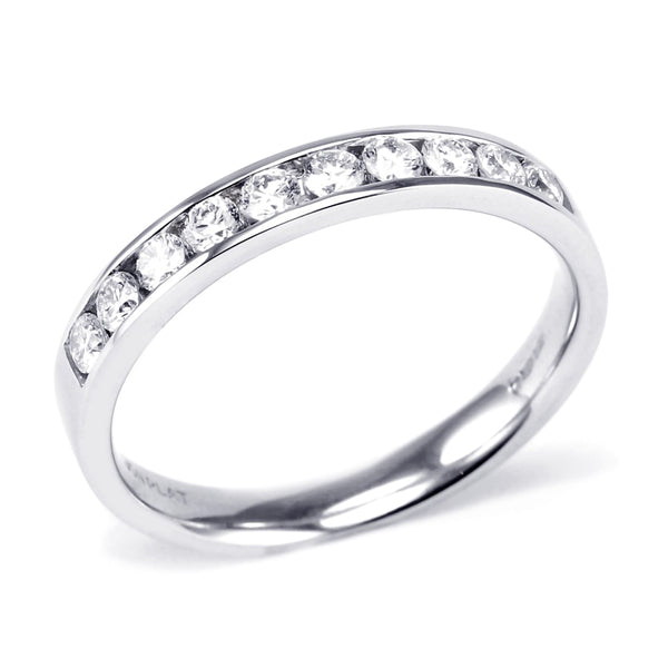 Platinum 0.75ct Diamond Half Eternity Ring