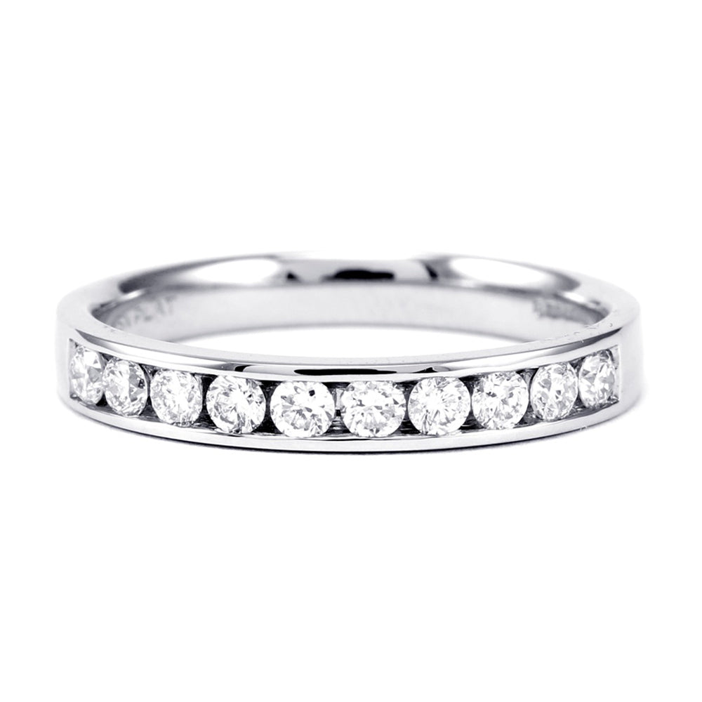 Platinum 0.75ct Diamond Half Eternity Ring