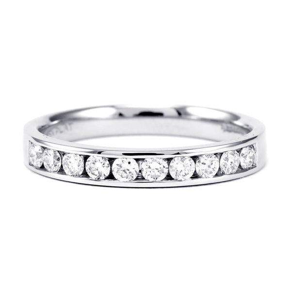 Platinum 0.75ct Diamond Half Eternity Ring