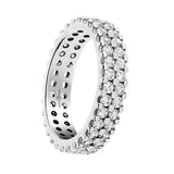 Platinum 1.50ct Round Brilliant Cut Diamond Double Row Eternity Ring