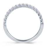 Platinum 0.50ct Round Brilliant Cut Diamond Double Row Claw Set Half Eternity Ring