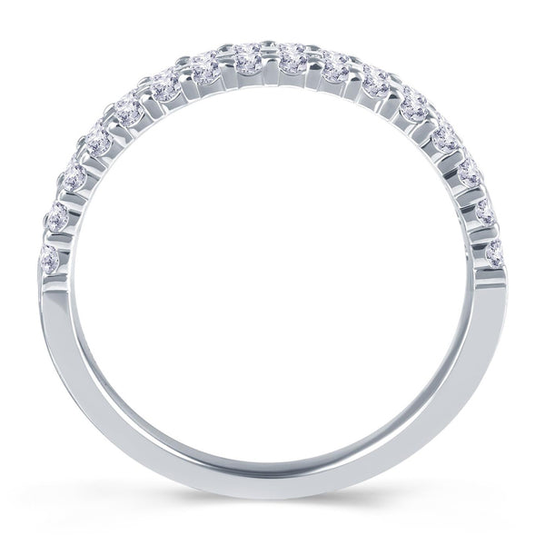 Platinum 0.50ct Round Brilliant Cut Diamond Double Row Claw Set Half Eternity Ring