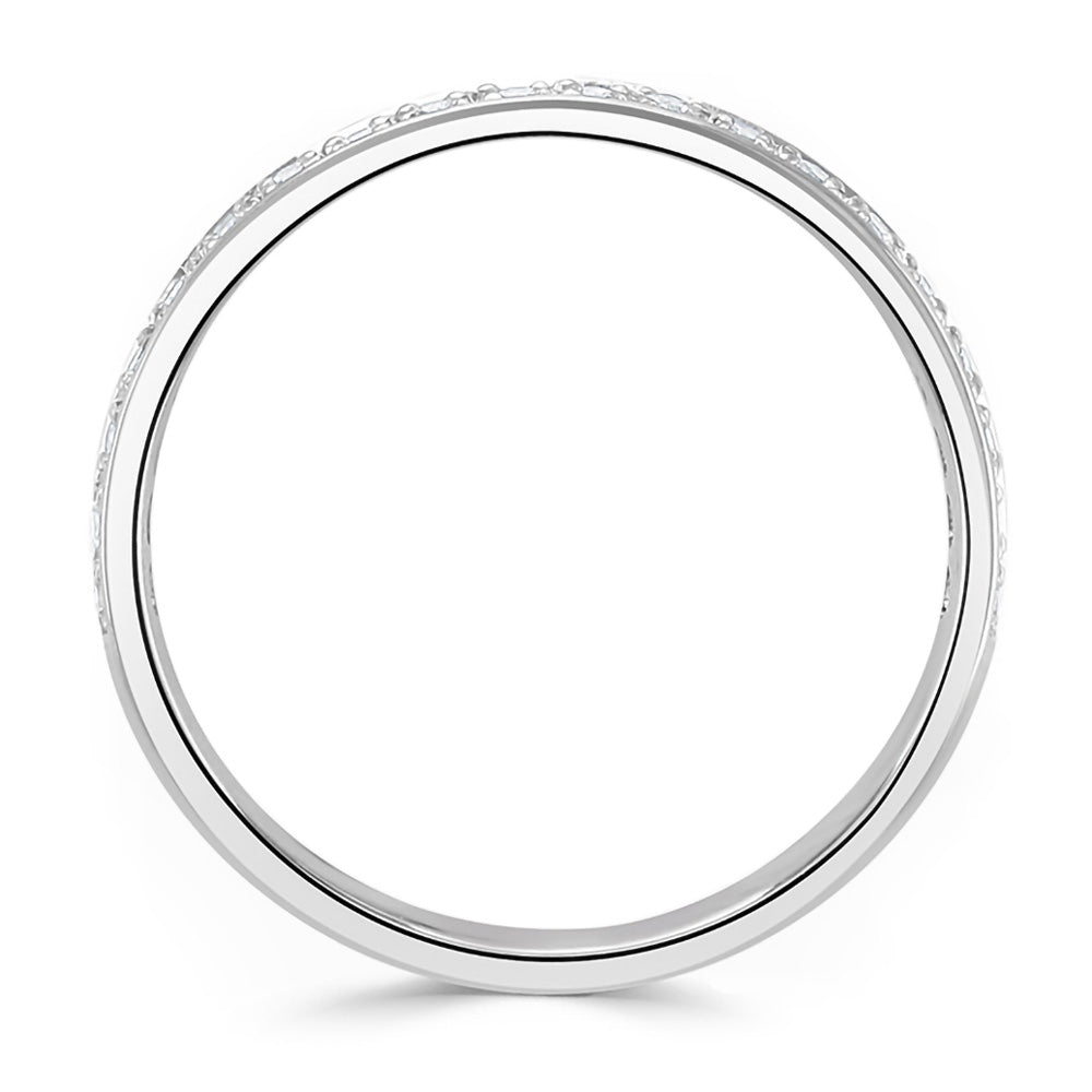 Platinum 0.22ct Round Brilliant Cut Diamond Grain Set Half Eternity Ring