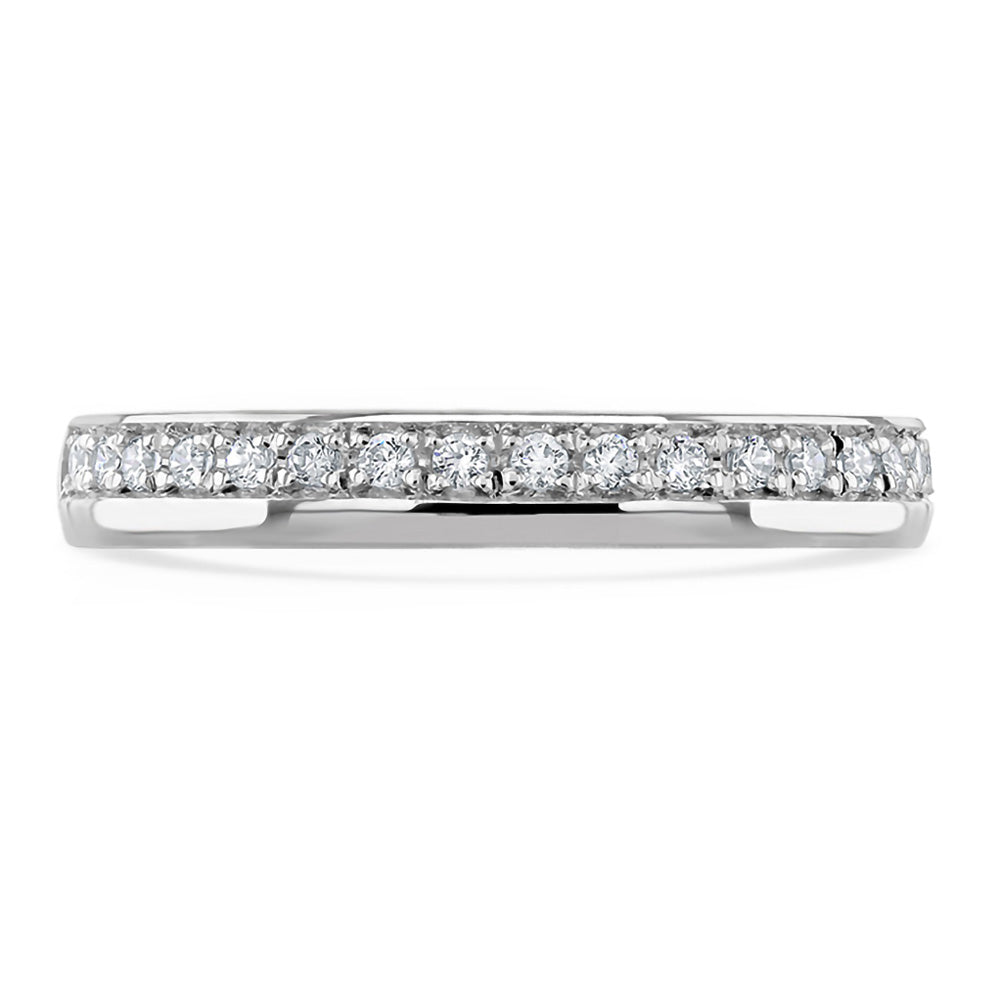 Platinum 0.22ct Round Brilliant Cut Diamond Grain Set Half Eternity Ring