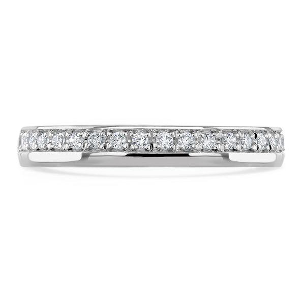Platinum 0.22ct Round Brilliant Cut Diamond Grain Set Half Eternity Ring
