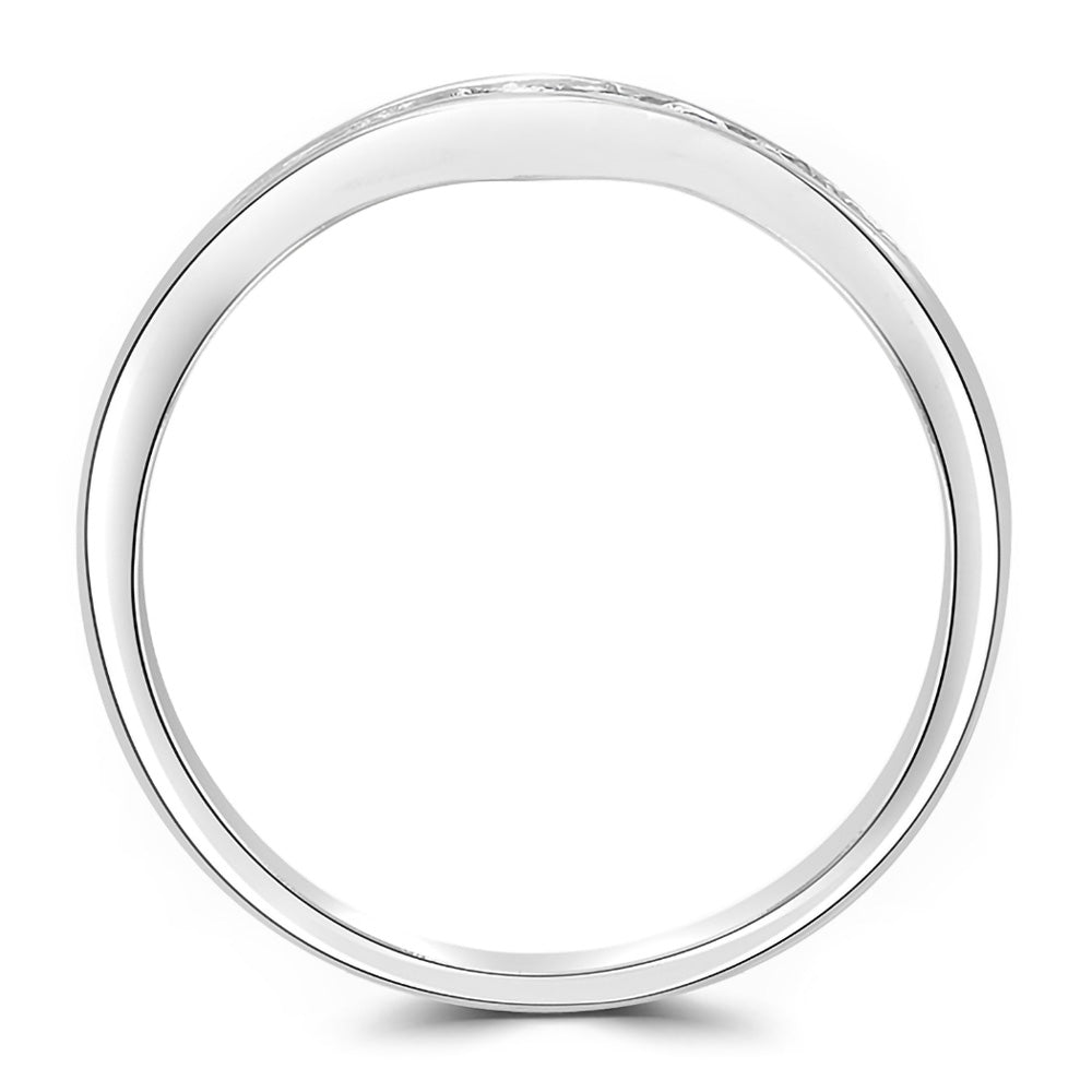 Platinum 0.33ct Round Brilliant Cut Diamond Channel Set Shaped Half Eternity Ring