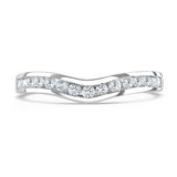 Platinum 0.33ct Round Brilliant Cut Diamond Channel Set Shaped Half Eternity Ring