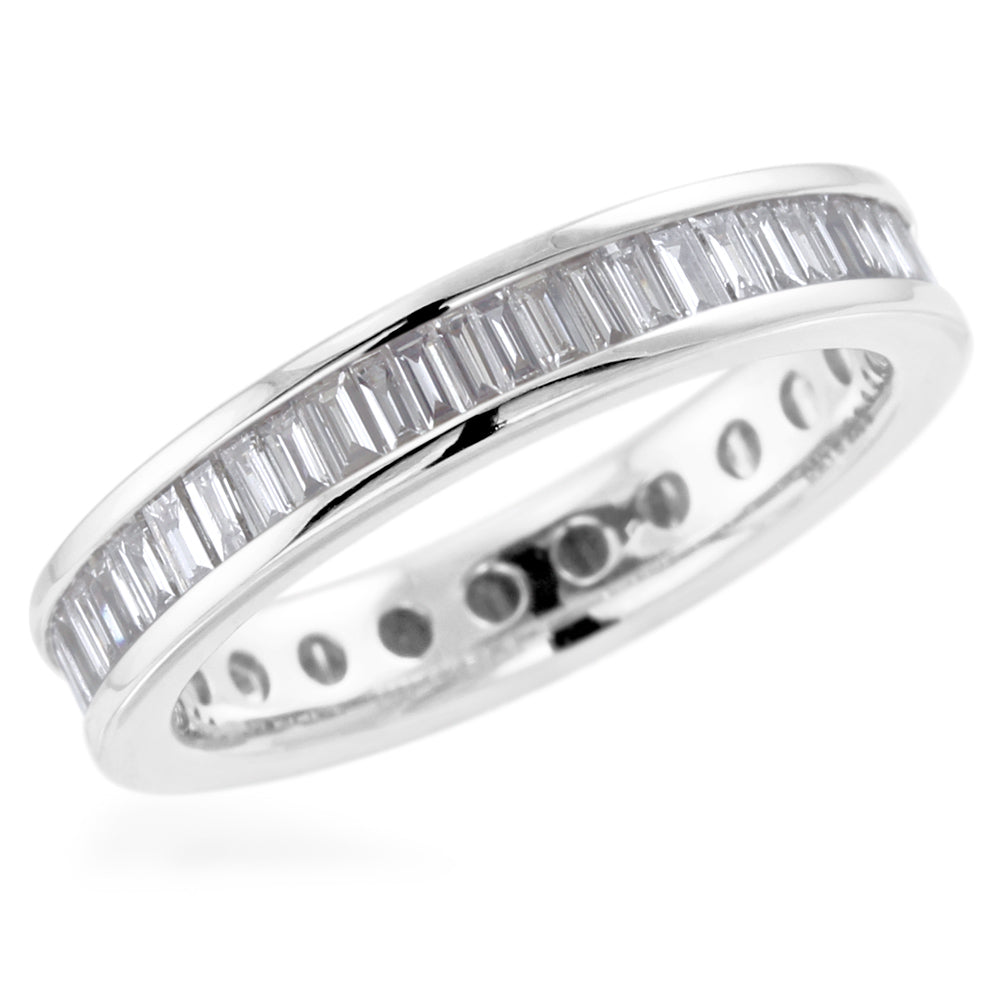 Platinum 1ct Baguette Cut Diamond Full Eternity Ring