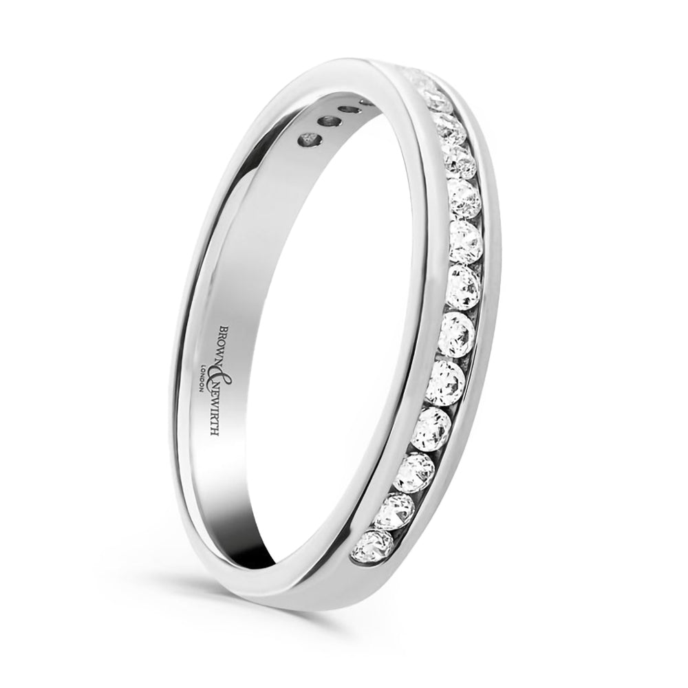 Platinum 0.30ct Round Brilliant Cut Diamond Channel Set Half Eternity Ring