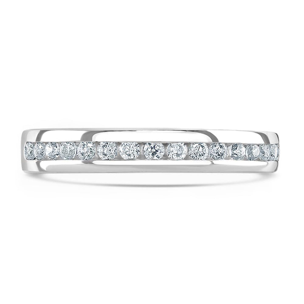 Platinum 0.30ct Round Brilliant Cut Diamond Channel Set Half Eternity Ring