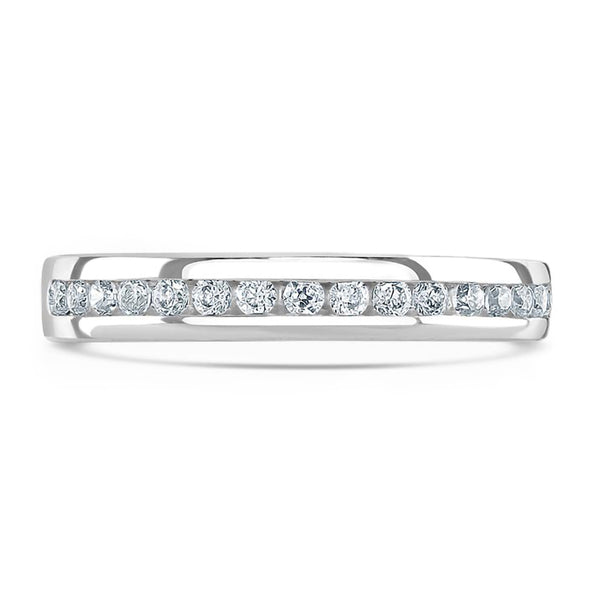 Platinum 0.30ct Round Brilliant Cut Diamond Channel Set Half Eternity Ring