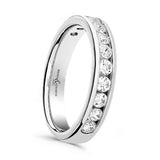 Platinum 0.50ct Round Brilliant Cut Channel Set Half Eternity Ring