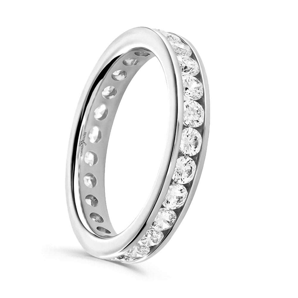 Platinum 0.75ct Round Brilliant Cut Diamond Channel Set Full Eternity Ring