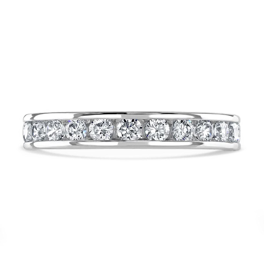 Platinum 0.75ct Round Brilliant Cut Diamond Channel Set Full Eternity Ring