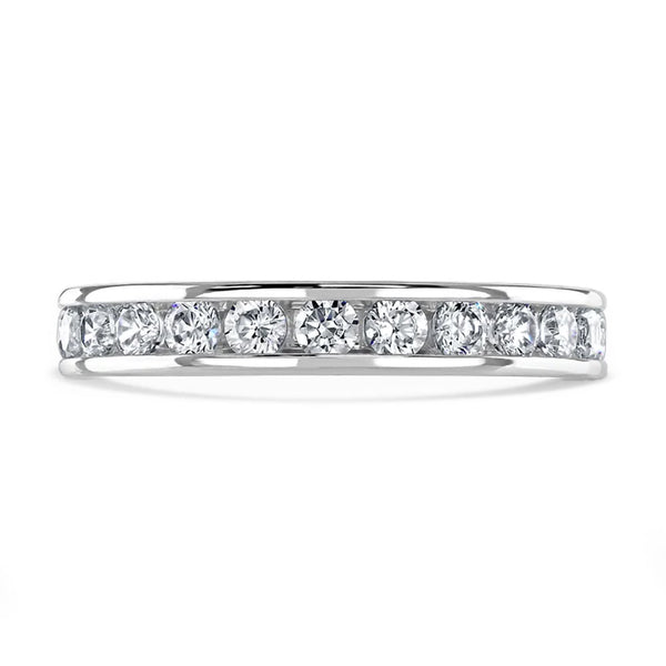 Platinum 0.75ct Round Brilliant Cut Diamond Channel Set Full Eternity Ring