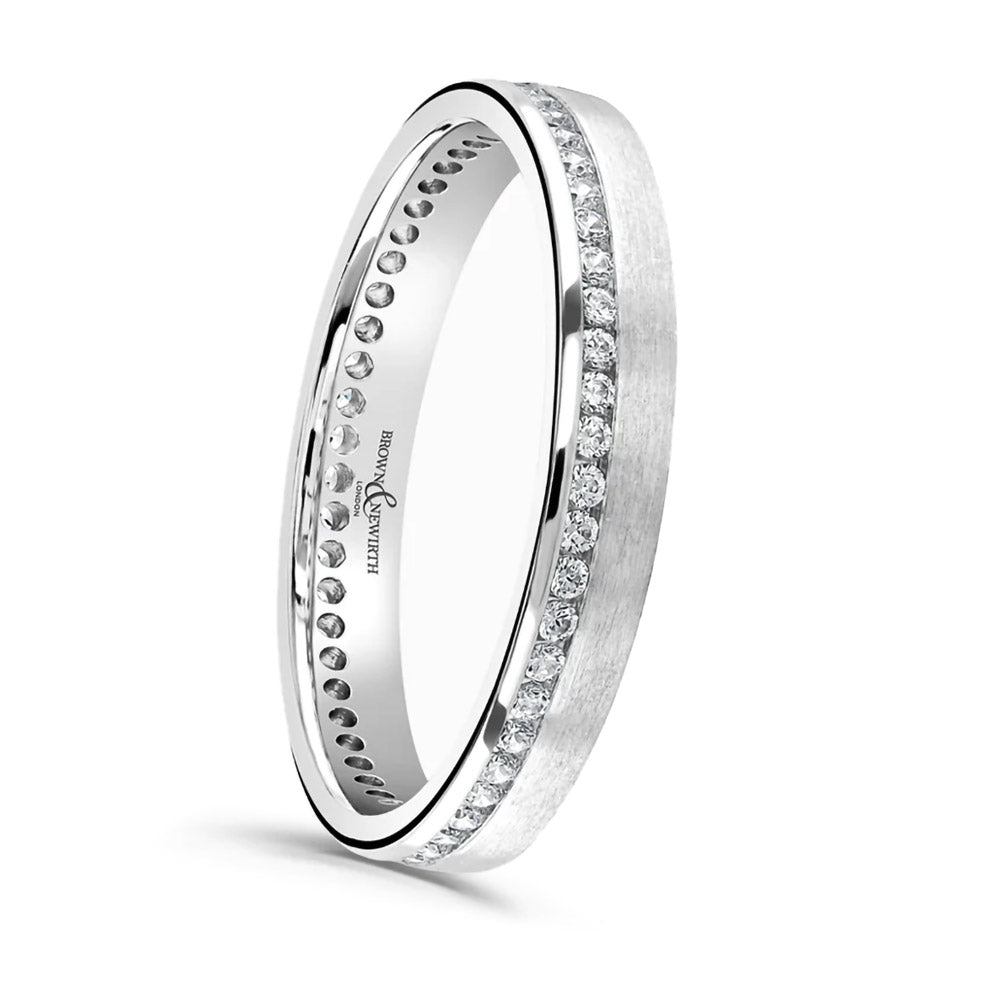 Platinum 0.25ct Round Brilliant Cut Diamond Channel Set Full Eternity Ring