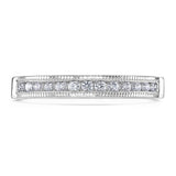 Platinum 0.20ct Round Brilliant Cut Diamond Channel Set Half Eternity Ring With Millgrain Detailing
