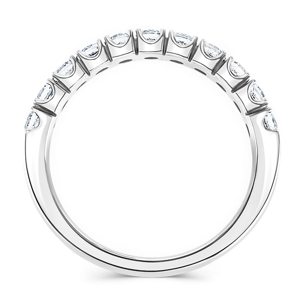 Platinum 0.50ct Round Brilliant Cut Diamond Claw Set Half Eternity Ring