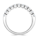 Platinum 0.50ct Round Brilliant Cut Diamond Claw Set Half Eternity Ring