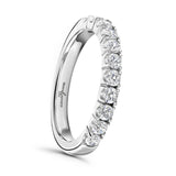 Platinum 0.50ct Round Brilliant Cut Diamond Claw Set Half Eternity Ring