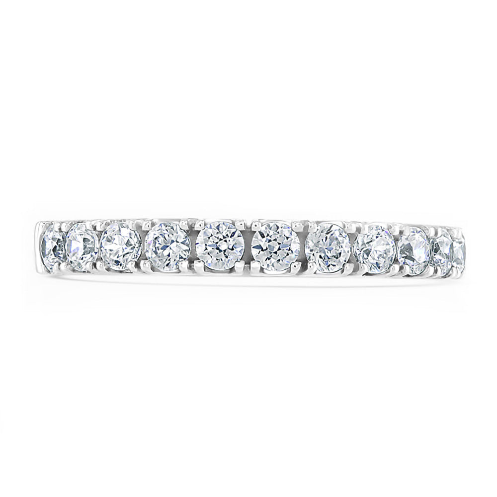 Platinum 0.50ct Round Brilliant Cut Diamond Claw Set Half Eternity Ring