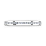 Platinum 0.20ct Princess Cut Diamond Channel Set Half Eternity Ring