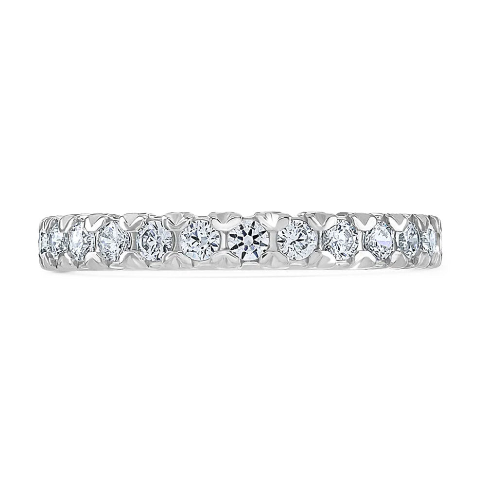 Platinum 0.75ct Round Brilliant Cut Diamond Claw Set Full Eternity Ring