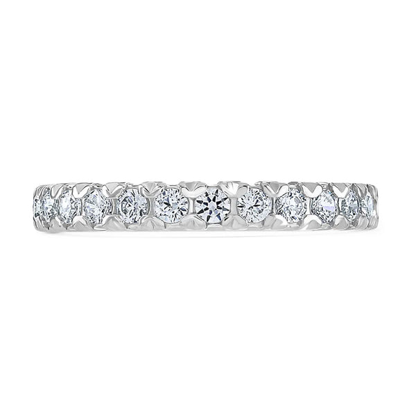 Platinum 0.75ct Round Brilliant Cut Diamond Claw Set Full Eternity Ring