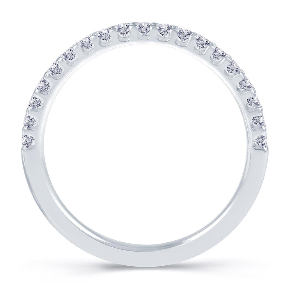 Platinum 0.55ct Round Brilliant Cut Diamond Claw Set Half Eternity Ring