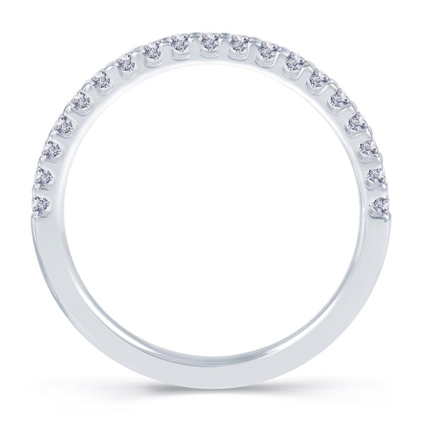 Platinum 0.55ct Round Brilliant Cut Diamond Claw Set Half Eternity Ring