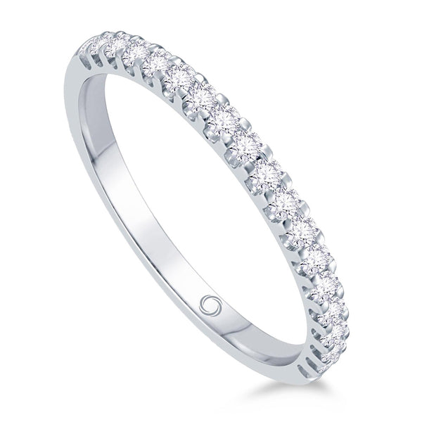 Platinum 0.55ct Round Brilliant Cut Diamond Claw Set Half Eternity Ring
