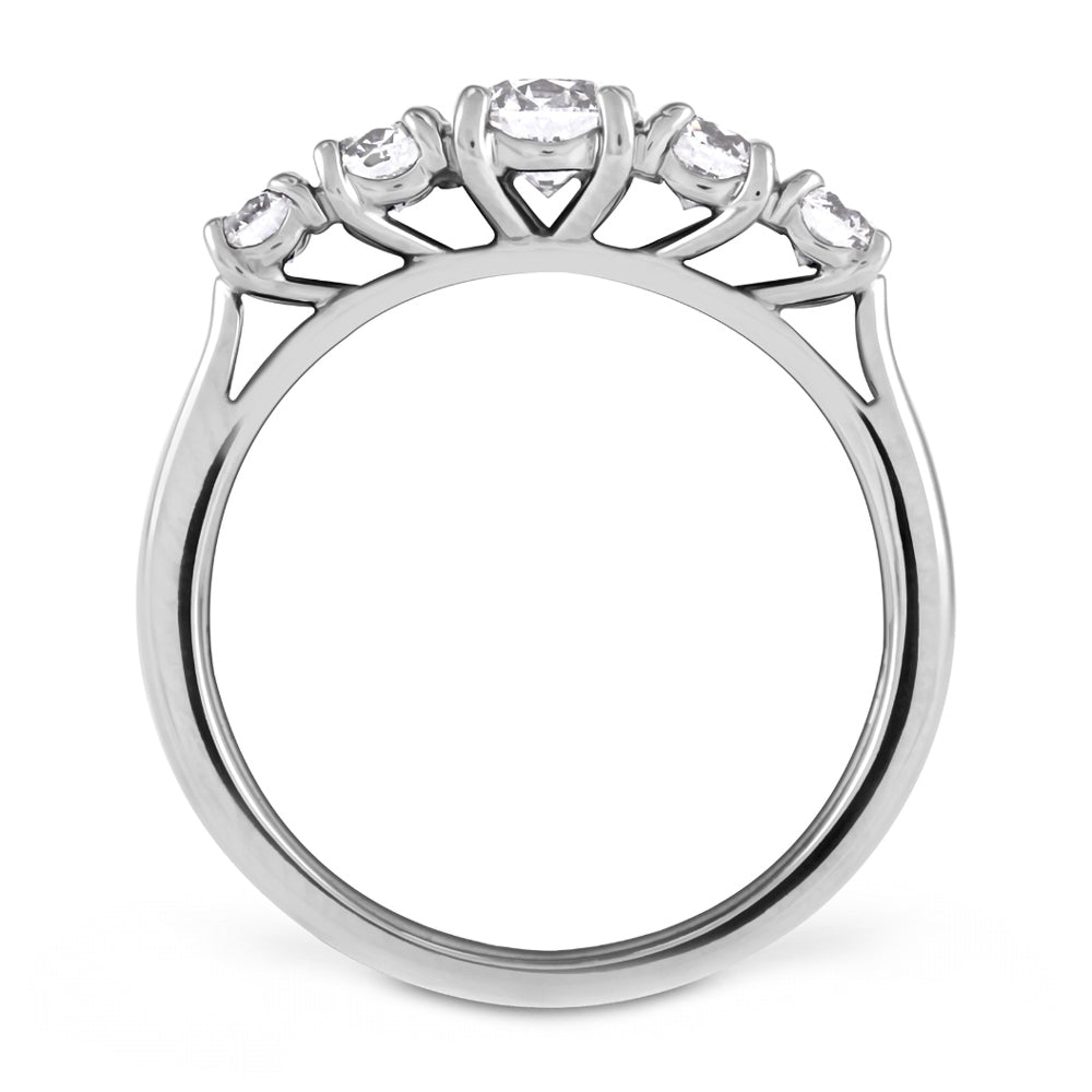 Platinum 1.00ct Five Diamond Graduated Eternity Ring