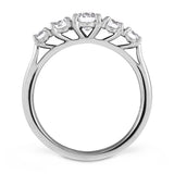 Platinum 1.00ct Five Diamond Graduated Eternity Ring
